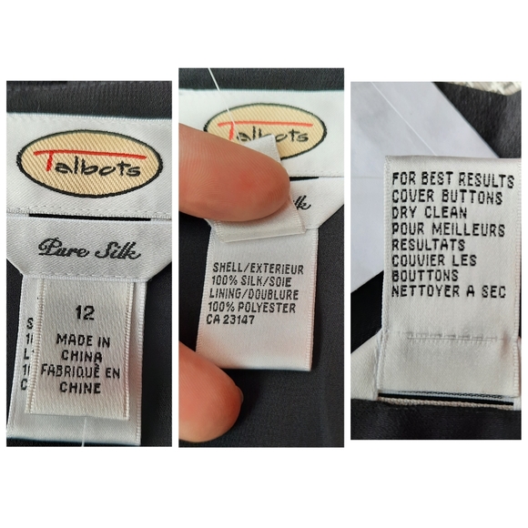 Vintage 80's Talbots 100% Silk Blouse Business Casual Minimalist Deadstock NEW - Picture 8 of 10